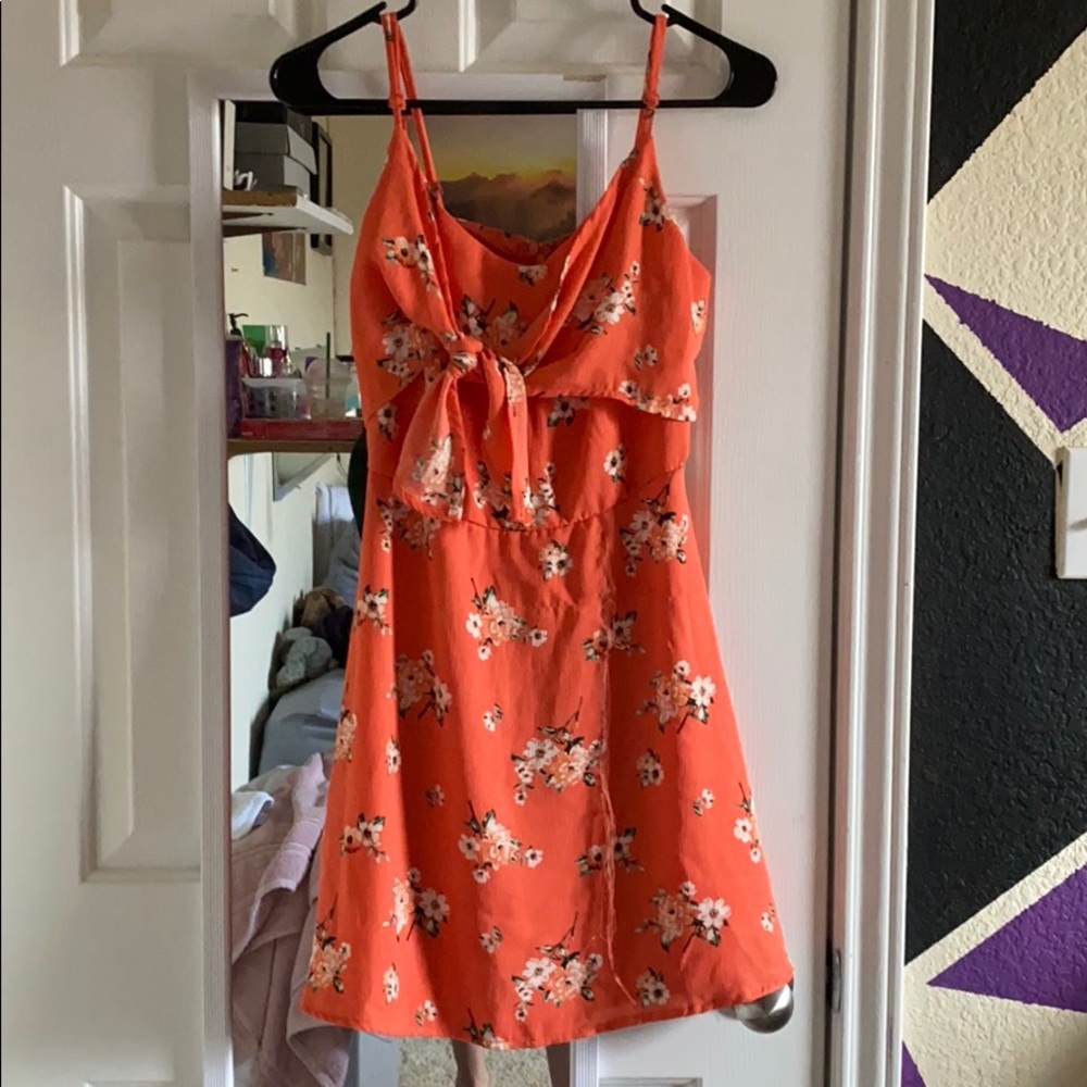 Orange mini dress